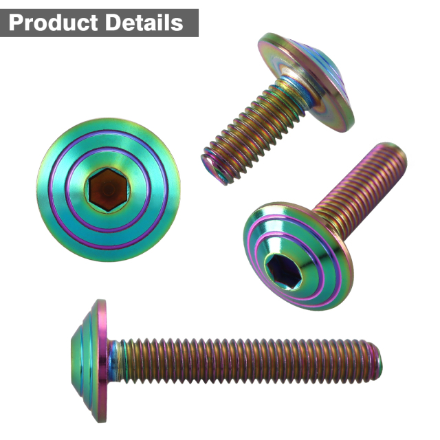 ベルカラー 紫軸 ステンレス 六角穴付 ボタンボルト シェルヘッド M6×10mm～35mm