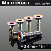 ポジポリーニ　チタンボルト20本セット(箱付き) チタンボルト 皿ボルト 六角穴付き M3×6mm～18mm シルバー