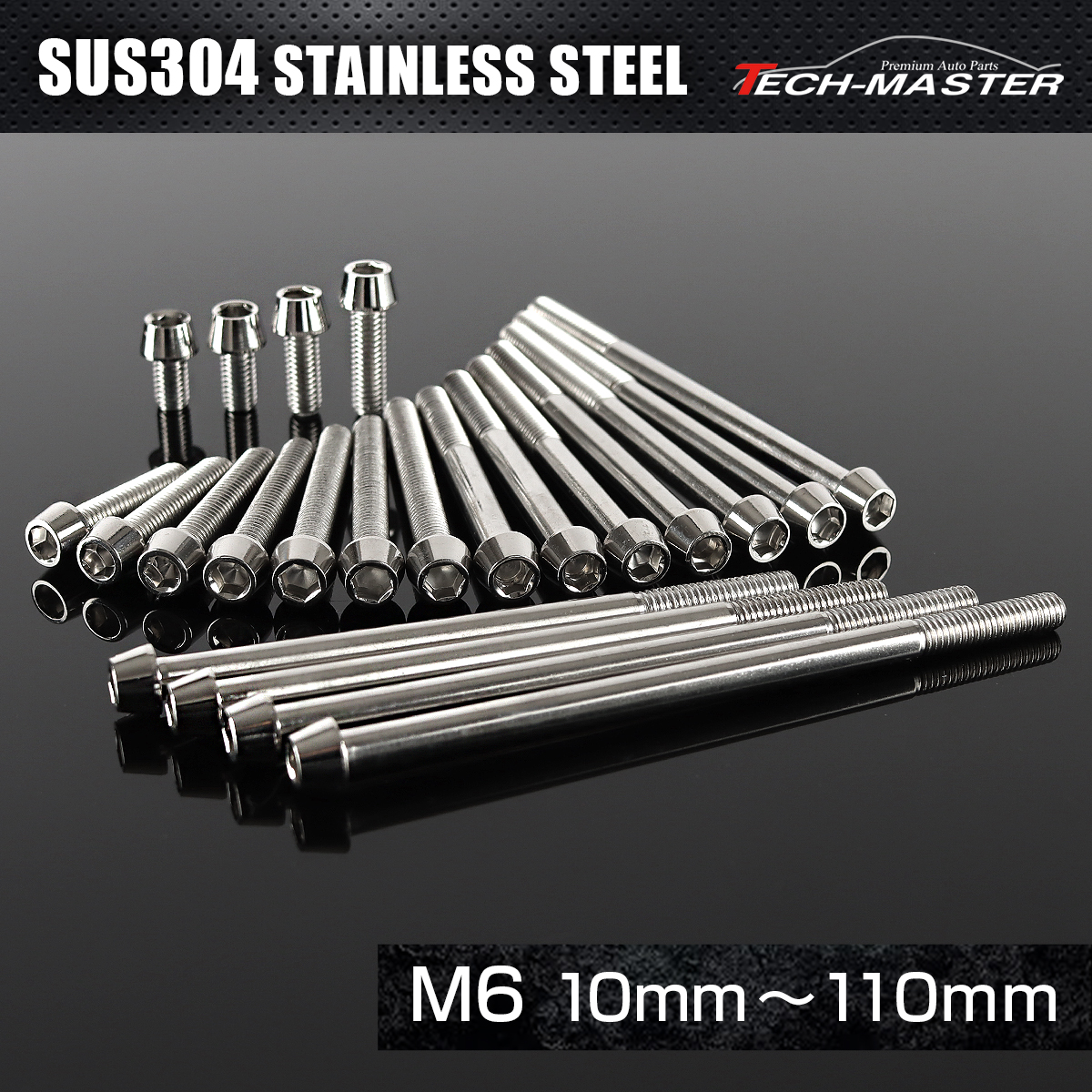 ステンレスボルト テーパーヘッド 六角穴付き キャップボルト M6×10mm～110mm P1.0 シルバー TB0011CHOICE 【メール便可】