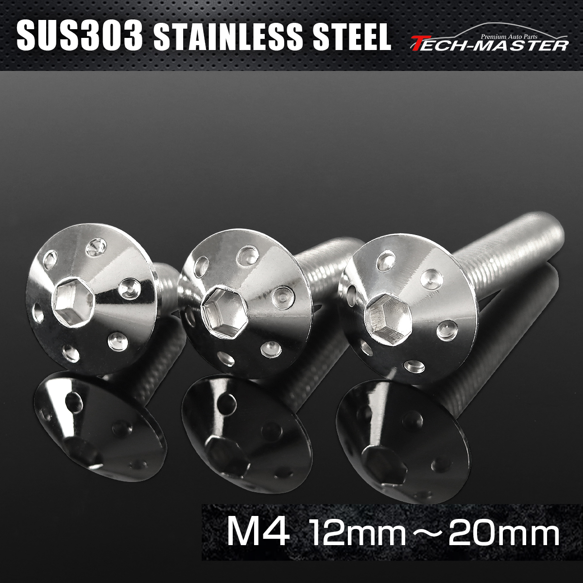 ステンレス 六角穴付 ボタンボルト ホールヘッド M4×12mm～20mm シルバー TR0043CHOICE 【メール便可】