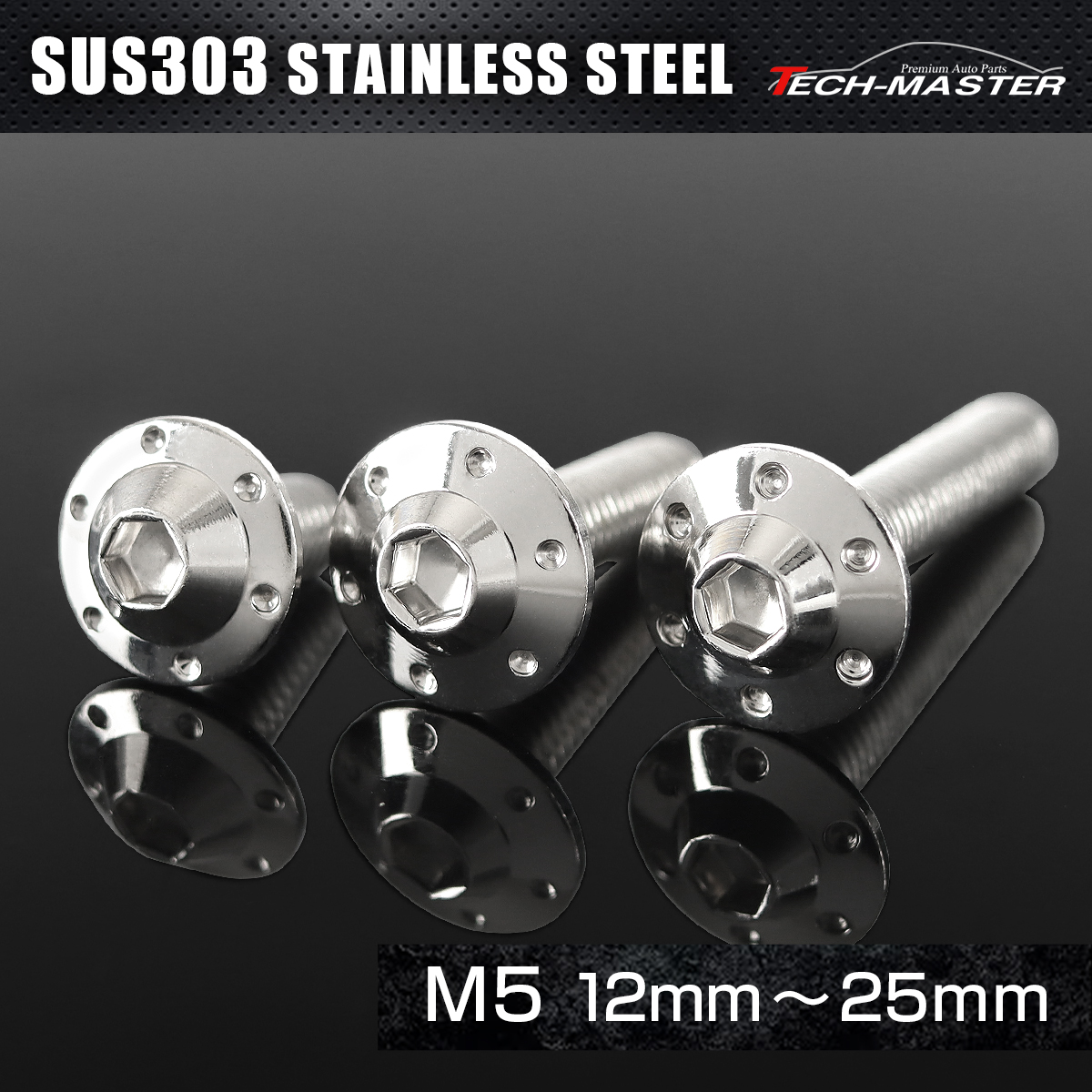 ステンレス 六角穴付 ボタンボルト ステップホールヘッド M5×12mm～25mm シルバー TR0172CHOICE 【メール便可】