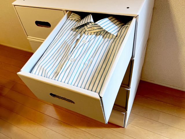 収納家具】単身赴任や学生の一人暮らしに最適な「ダンボールタンス