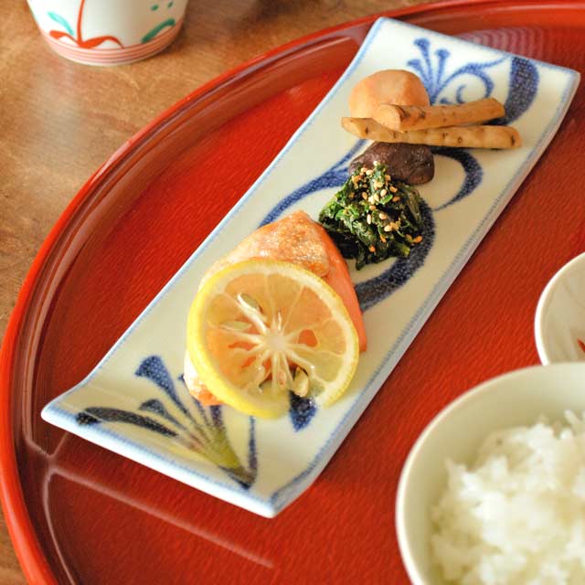 和食器・砥部焼　梅山窯の長方皿