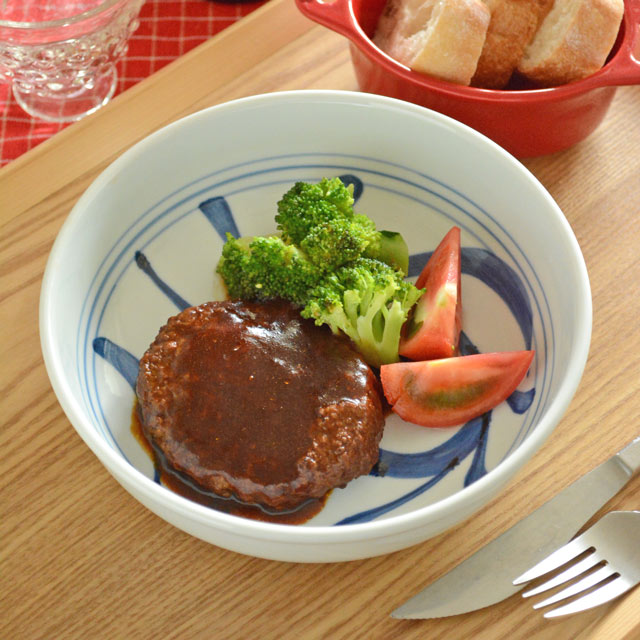 和食器・砥部焼　内からくさの平鉢(6寸)