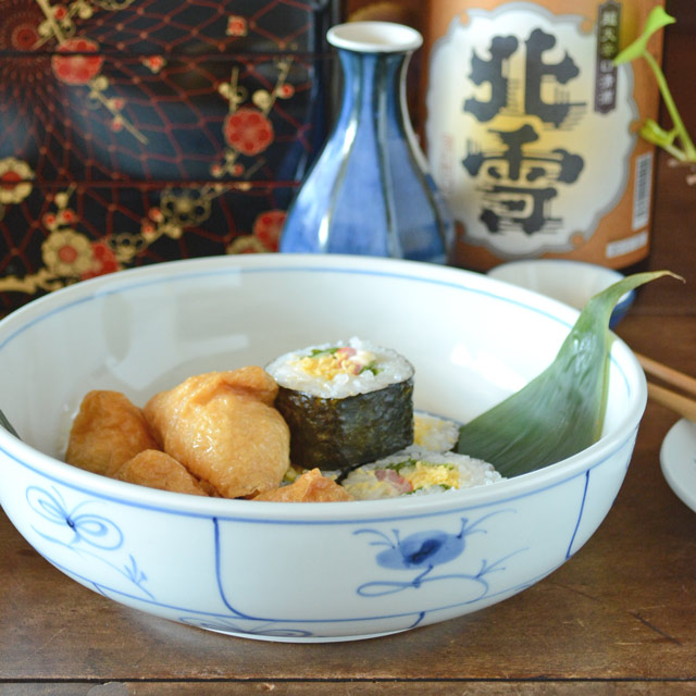 和食器・砥部焼　なずなの平鉢(7寸)
