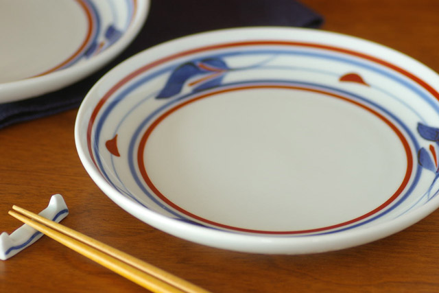 和食器・砥部焼　みつ葉の大皿