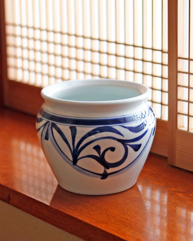 砥部焼 障山窯 森元作 壺 花器