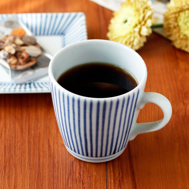 和食器・砥部焼　とくさ柄のモーニングカップ