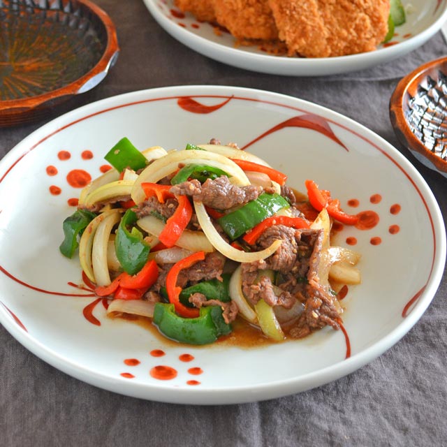 和食器・砥部焼　赤太陽の大皿(8寸)