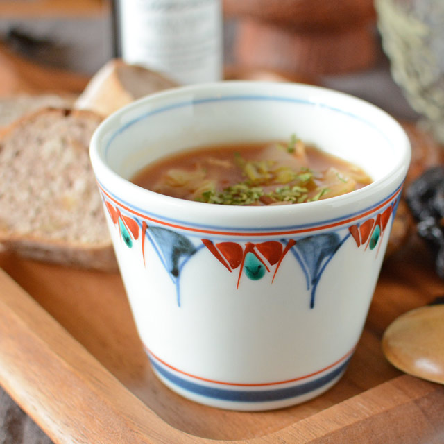 和食器・砥部焼　色絵紋のそばちょこ