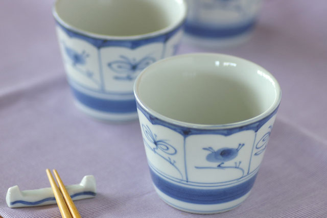 和食器・砥部焼　外縁なずなのそばちょこ