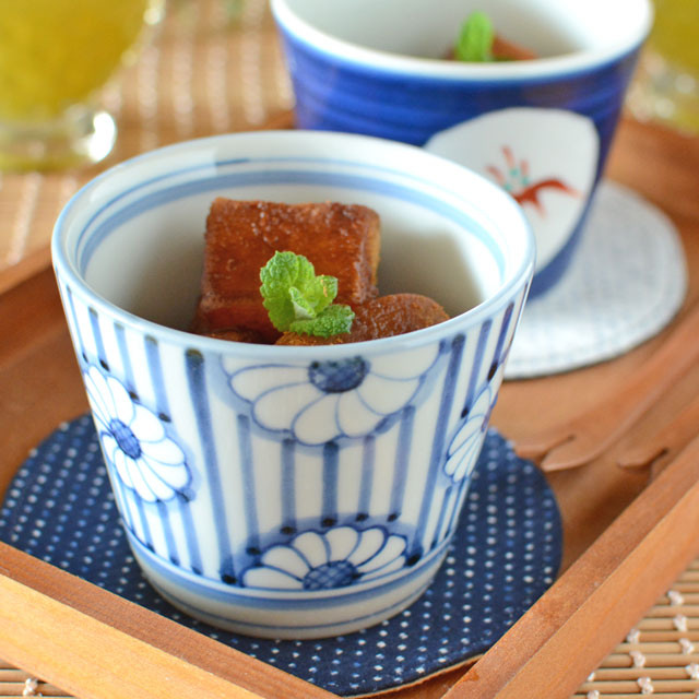 和食器・砥部焼　十草ひまわりのそばちょこ