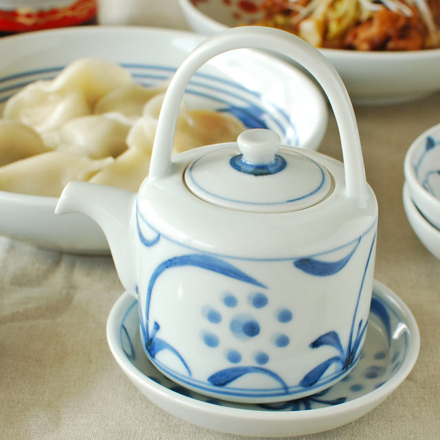 和食器・砥部焼　太陽柄の醤油さし(大)