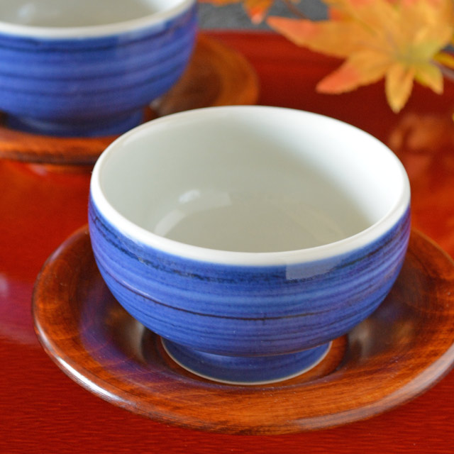 和食器・砥部焼　藍色の手引丸湯呑