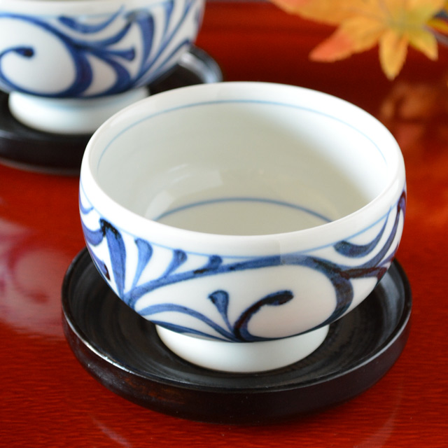 和食器・砥部焼　からくさの手引丸湯呑