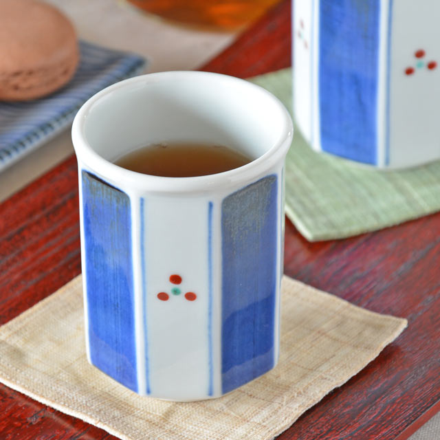 和食器・砥部焼　みつ紋の八角湯呑