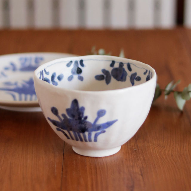 【生石窯】青絵カフェオレボウル