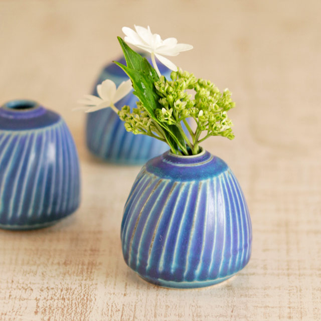 【生石窯】コバルトブルーの一輪挿し　A