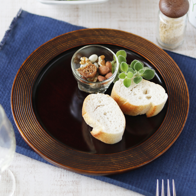 しこく彫　香川の漆器　天然木　うるし塗装　トレイ　八寸皿　10枚セット 漆器 盆 天然木 うるし塗装 しこく彫 香川の漆器 天然木 うるし塗装