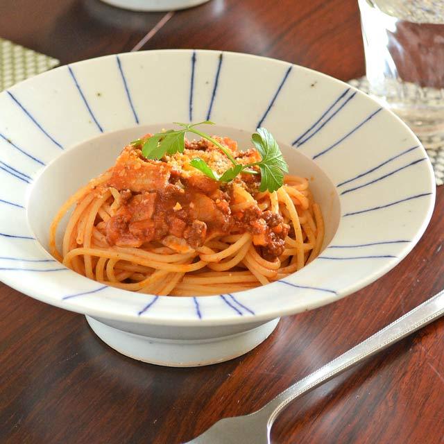 【砥部焼 皐月窯】線文の縁付鉢(6寸)