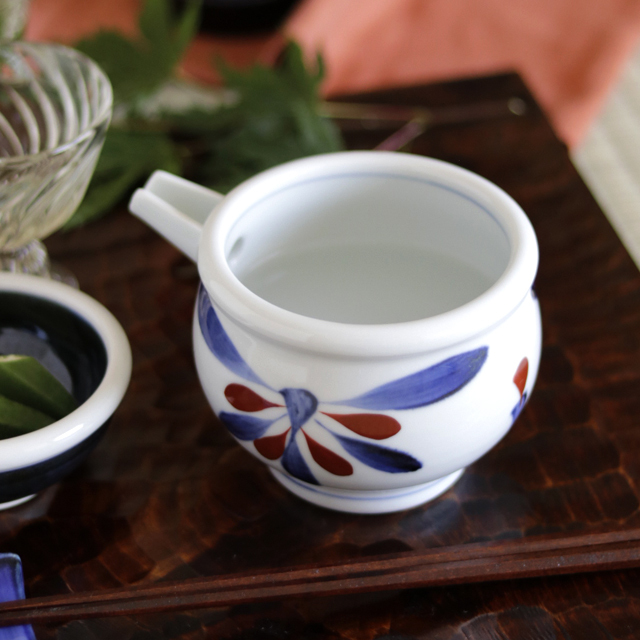 【砥部焼 梅山窯】ごす赤菊の片口