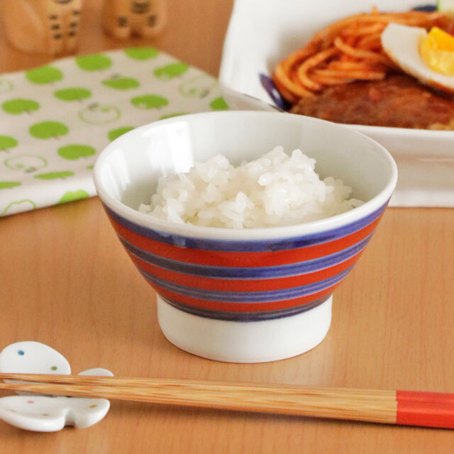 【砥部焼 梅山窯】ごす赤巻の子供茶碗