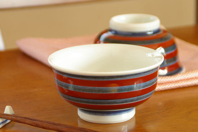 【砥部焼 梅山窯】ごす赤まきの反鉢（3.5寸）○