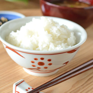 和食器・砥部焼　赤太陽の反茶碗(3.6寸)