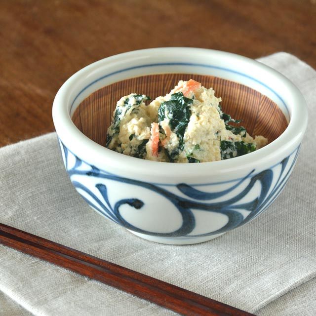 和食器・砥部焼　からくさのすり鉢(4寸)