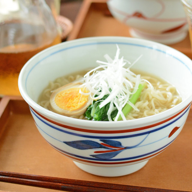 和食器・砥部焼　みつ葉の丼鉢(5.2寸)