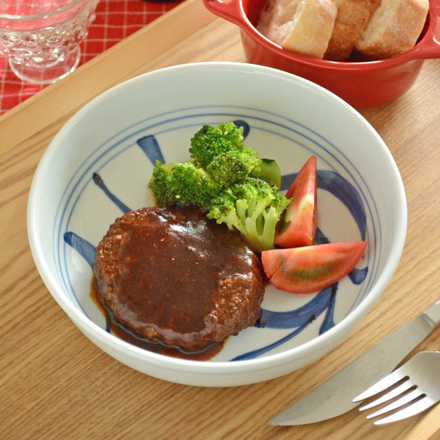 和食器・砥部焼　内からくさの平鉢(6寸)