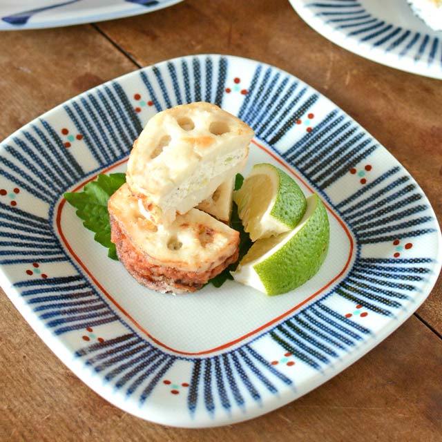 砥部焼の和食器 梅山窯の角皿 【砥部工房 からくさ】