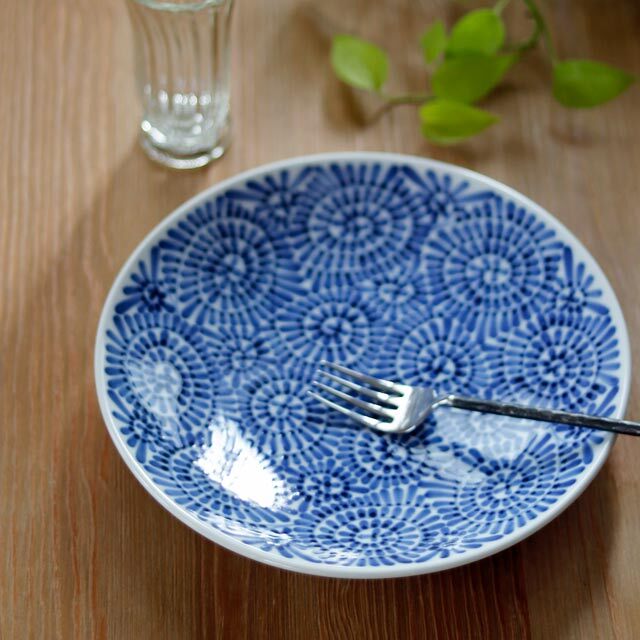 和食器・砥部焼　梅山窯の丸皿