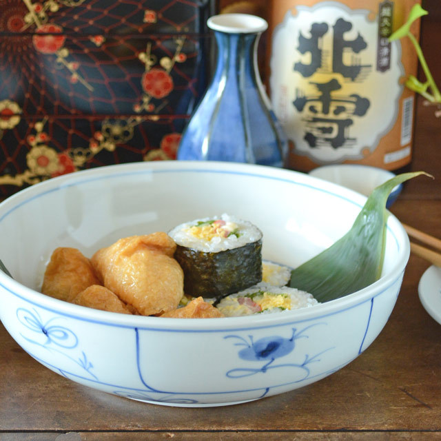 和食器・砥部焼　なずなの平鉢(7寸)