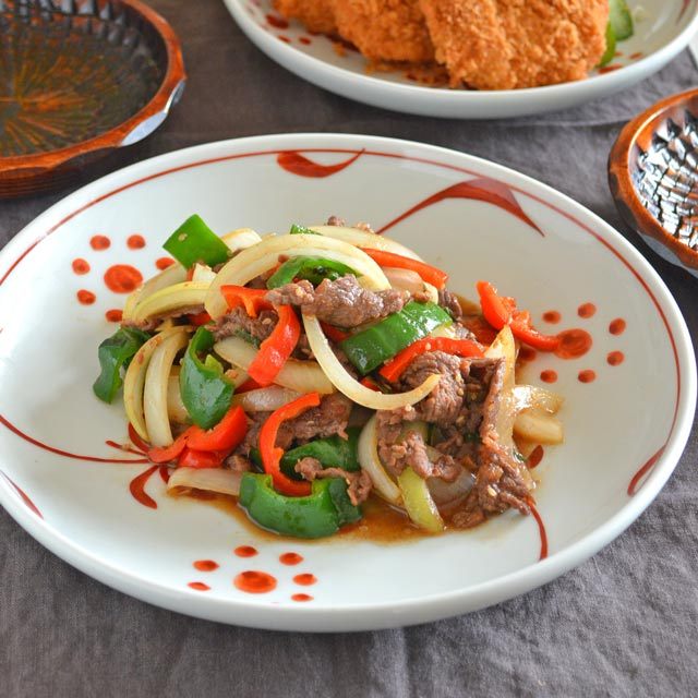 和食器・砥部焼　赤太陽の大皿(8寸)