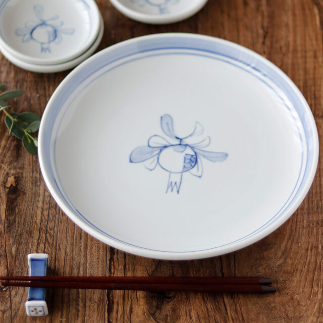 【砥部焼 梅山窯】ざくろの大皿(8寸)