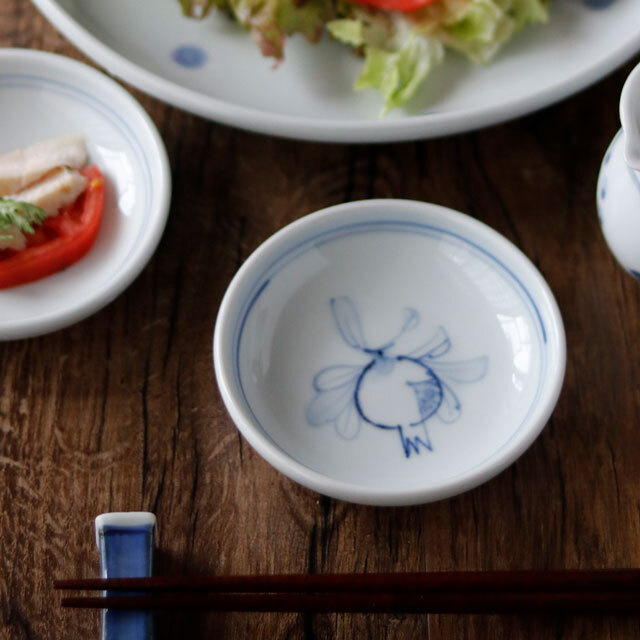 【砥部焼 梅山窯】ざくろの小皿(3.5寸)○