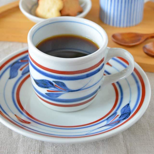 和食器・砥部焼　みつ葉の切立コーヒーカップ