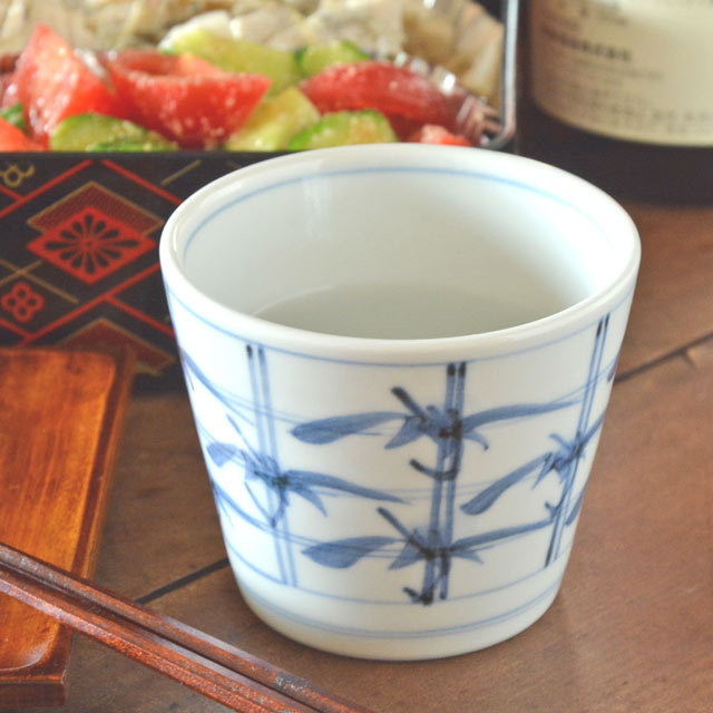和食器・砥部焼　格子笹のそばちょこ