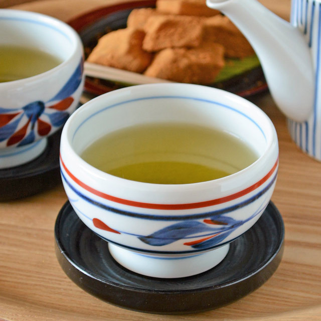 和食器・砥部焼　みつ葉の手引丸湯呑