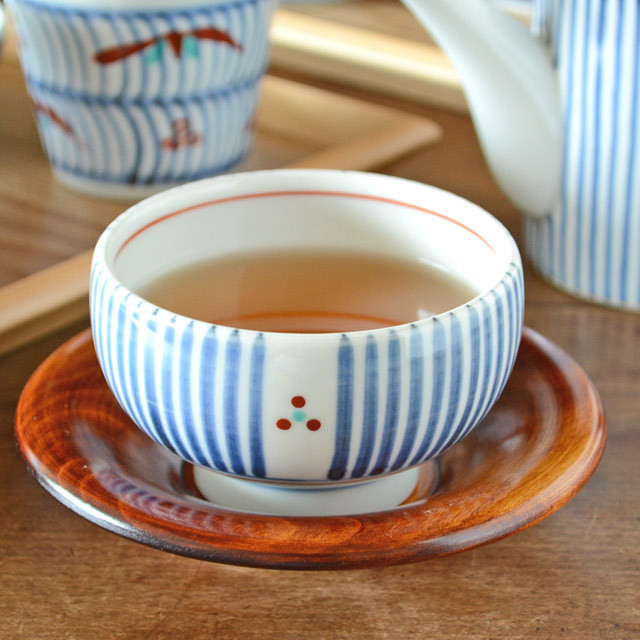 和食器・砥部焼　とくさみつ紋の手引丸湯呑