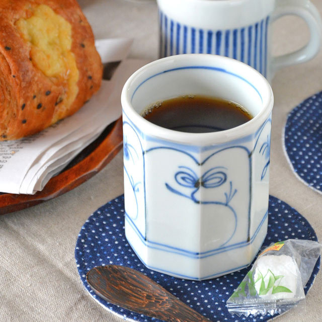 和食器・砥部焼　なずなの八角湯呑(小)