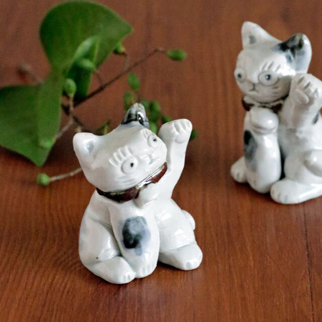 【砥部焼 池本窯】招き猫(大)