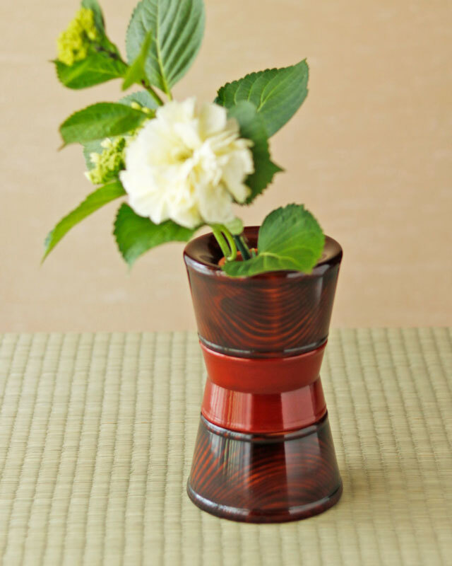 【香川漆器　銘木シリーズ】鼓型花入れ