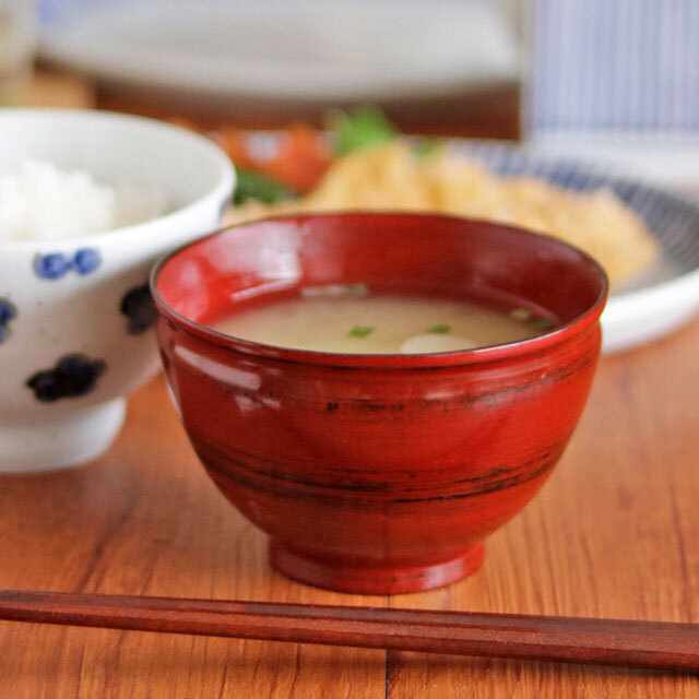 【香川漆器】弥生汁椀(根来塗)