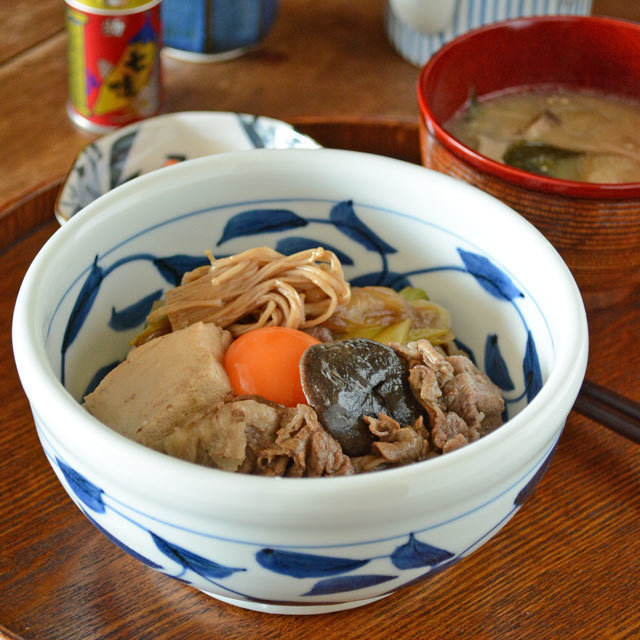 和食器・砥部焼　唐草の玉口鉢(5寸)