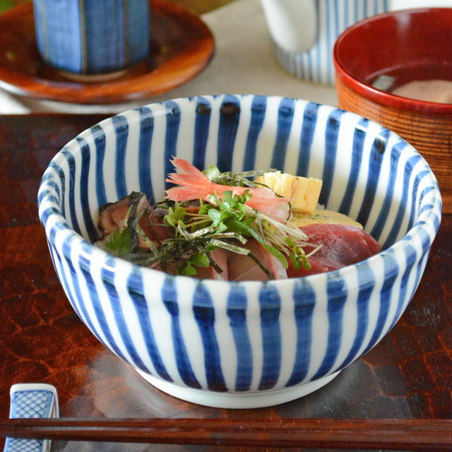 和食器・砥部焼　とくさの玉口鉢(5寸)