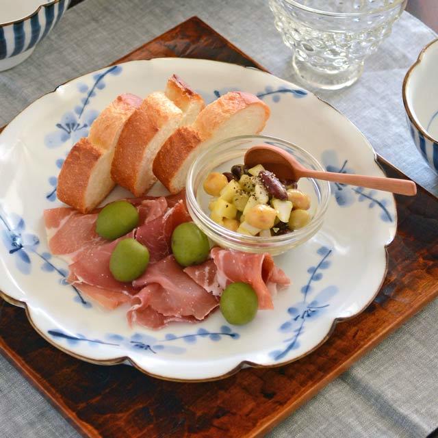 和食器・砥部焼　梅の花皿(7寸)