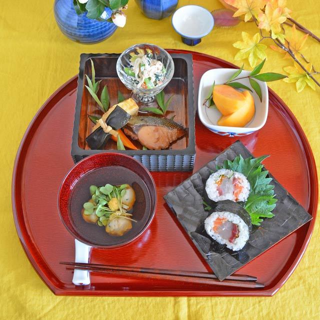 香川漆器　後藤塗の半月膳(大)