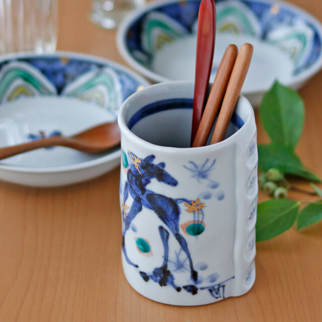 和食器・砥部焼　西岡工房の筒入れ